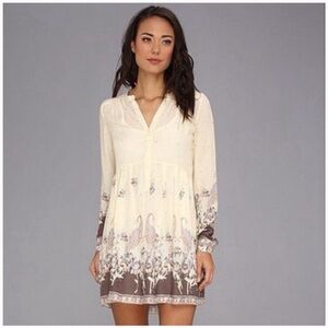 NWOT Free People Cream Long Sleeve Sundress